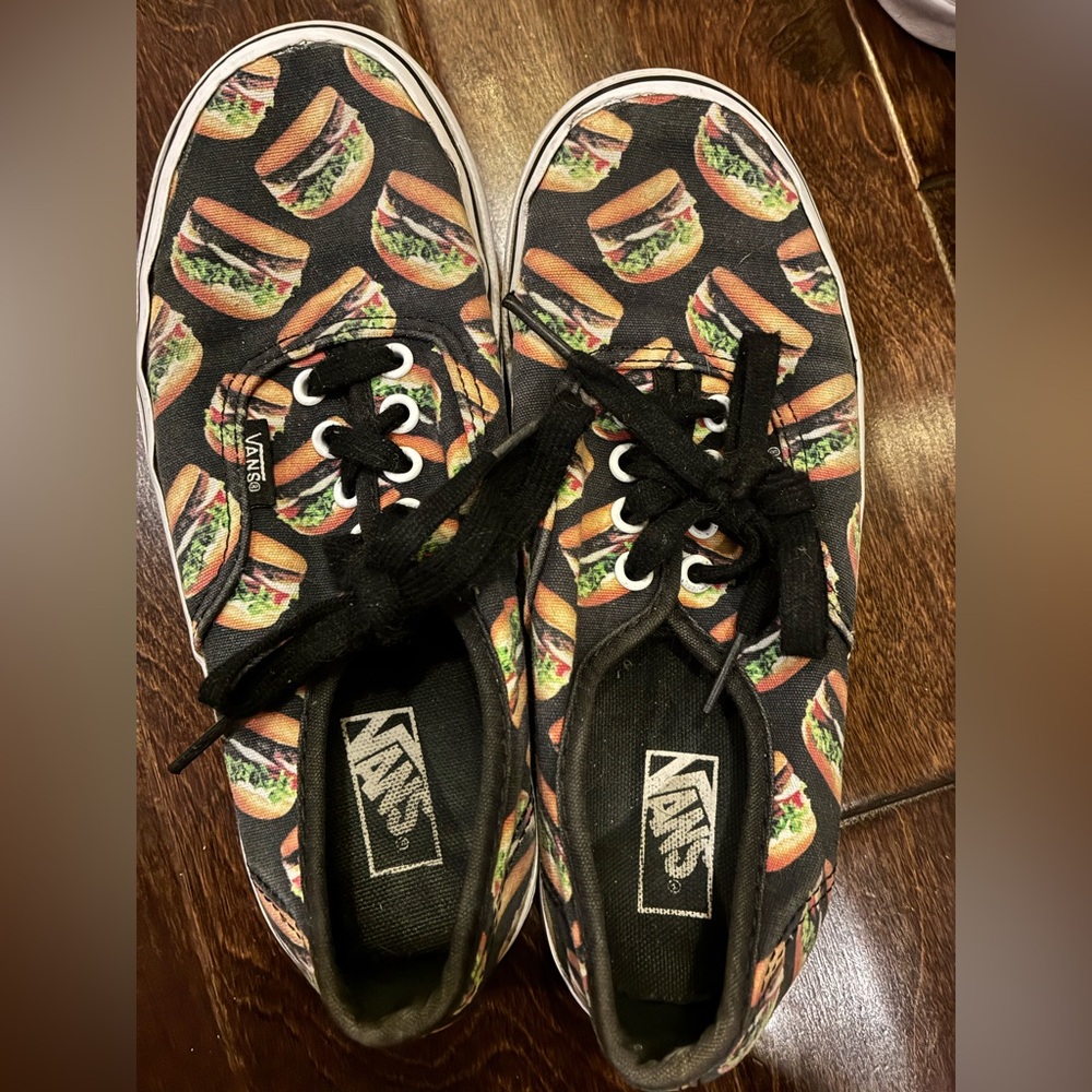 Boys Vans hamburger shoes.  Boys size 3. Limited edition.